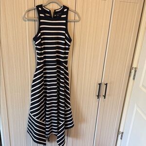Banana Republic Black and White Striped Sleeveless A-Line Dress size 0